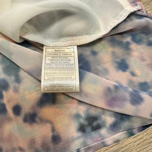 Steve Madden XS Xsmall Sheer Long Sleeve Smocked Blouse Purple Pink‎ Top - Image 5