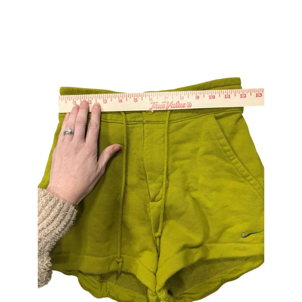 Nike Sportswear XS Chill Terry Snap Waist French Shorts High Rise‎ Volt Green - Image 8