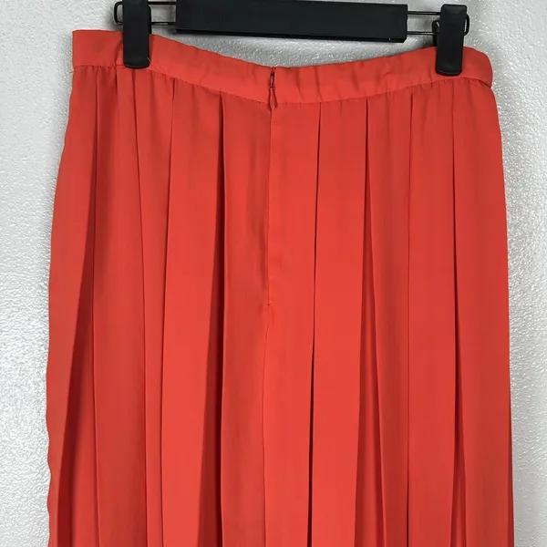 J.‎ Crew Vibrant Orange Wide Pleated Long Midi Skirt Womens Size 6 Summer - Image 4