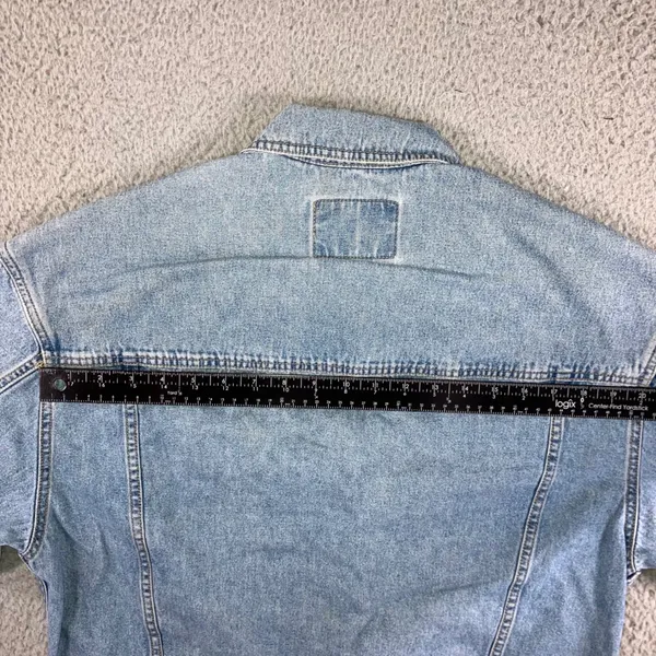 Liz Authentic Denim Jacket Women L Vintage‎ 90s Trucker Indie Grunge Utility - Image 13