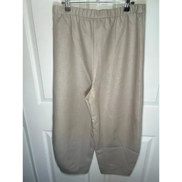 Maeve Anthropologie NWT Metallic Cropped Pants Size‎ Medium Silver Relaxed Fit - Image 6