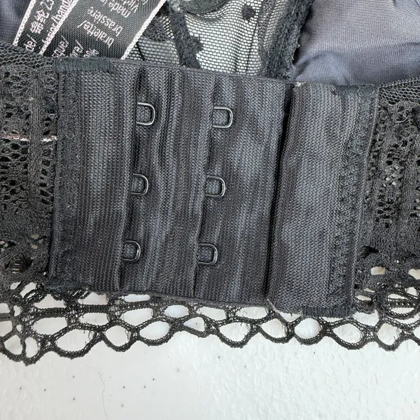 Victoria's Secret‎ S Small Bralette Bra Black Lace Adjustable Unlined Sheer Mesh - Image 5