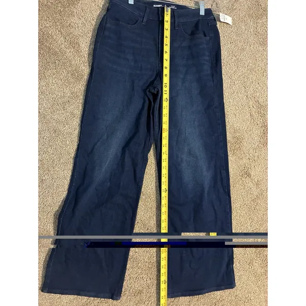 dark wash high-waisted Wow wide-leg jeans Short Size 6 Old Navy - Image 6