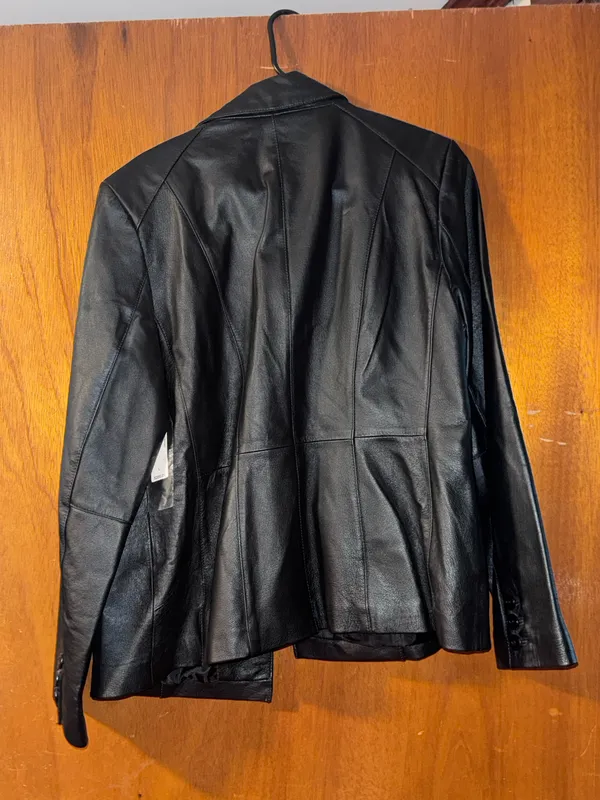 Vintage East 5th Genuine Leather Blazer Jacket Women’s Large Black 90s Y2K - Image 5