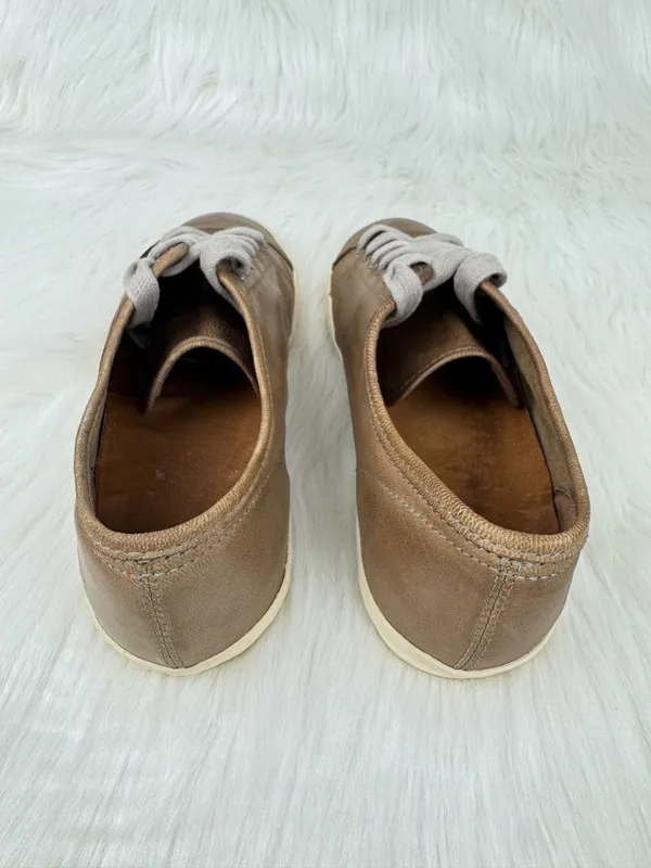 Frye Mindy Low Lace Up Leather Sneakers Size 8 Taupe 3472365-GRY - Image 6