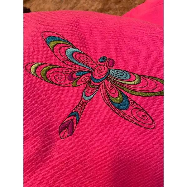 Y2K Comfort Colors Hot Pink Canvas Dragonfly Drawstring Backpack Bag Festival - Image 2