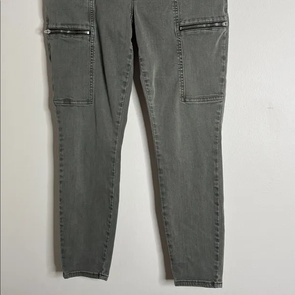 Pistola Hannah Cargo Khaki/Green Denim Zip Pocket Skinny Jeans Pants size 29 - Image 5