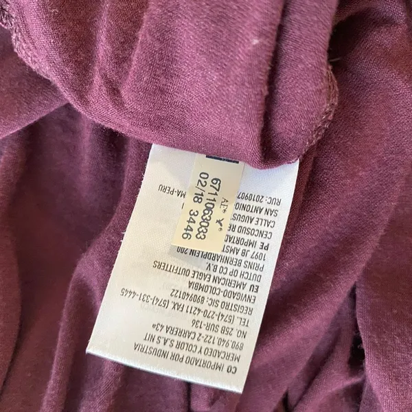 American Eagle Soft & Sexy Lace Trim Tank Top Burgundy Spaghetti Strap Camisole - Image 6