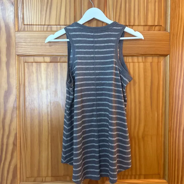 Athleta Size Small Grey Breezy Striped Tank Top - Image 6
