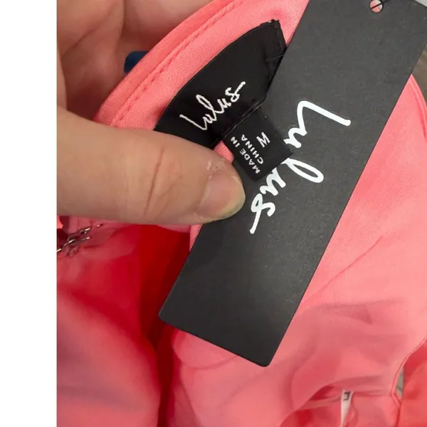 Lulu's Charming Celebration Pink Taffeta Bow Mini Dress Size Medium NWT $79 - Image 9