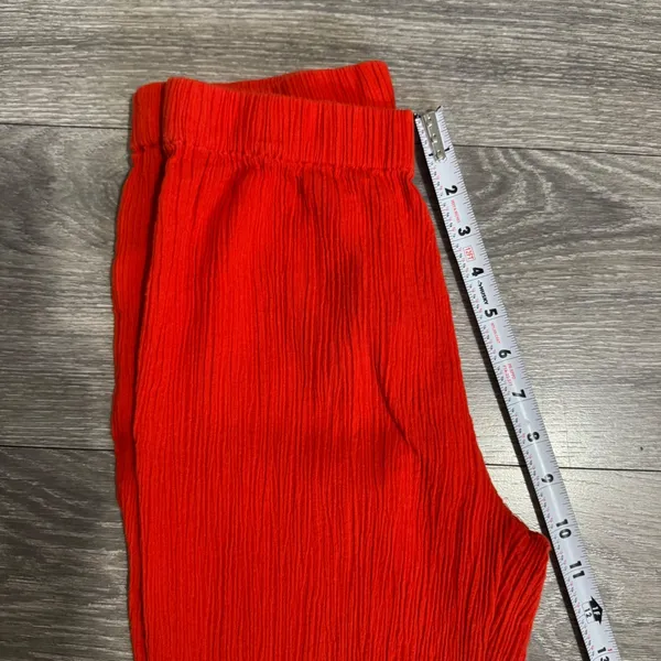 Bohemian Urban Outfitters Red Ribbed Flare Leg Pants Elastic‎ Waist XS Wide Leg - Image 8