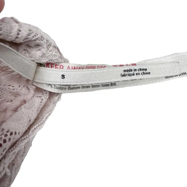 Free People Lace Blush Pink Bralette Sz S - Image 4