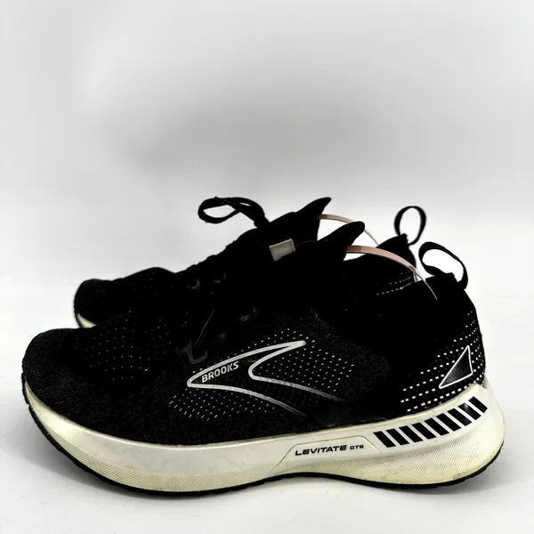 Brooks Levitate StealthFit GTS 5 Roading Running Shoes Black Gray White 6.5 - Image 4