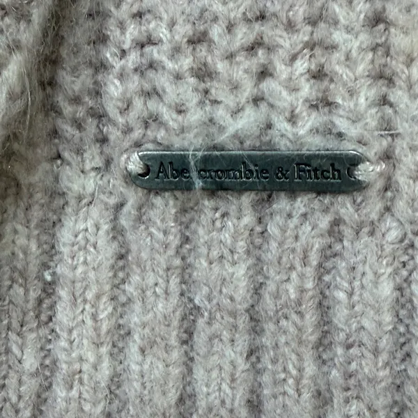 Abercrombie & Fitch Mock Neck Ribbed Knit‎ Sweater Mauve Pink XS Preppy Casual - Image 4