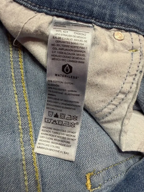 Levi's Signature High Rise Skinny Jeans Distressed Womens 10 Long Blue - Image 7