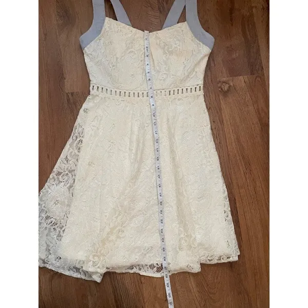 Altar’d State Cream Blue Lace Dress Sz‎ Small - Image 9