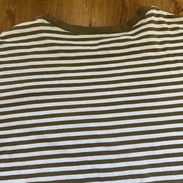 Madewell Striiped Softfade Cotton Oversized Tee in Capers XS - Image 6