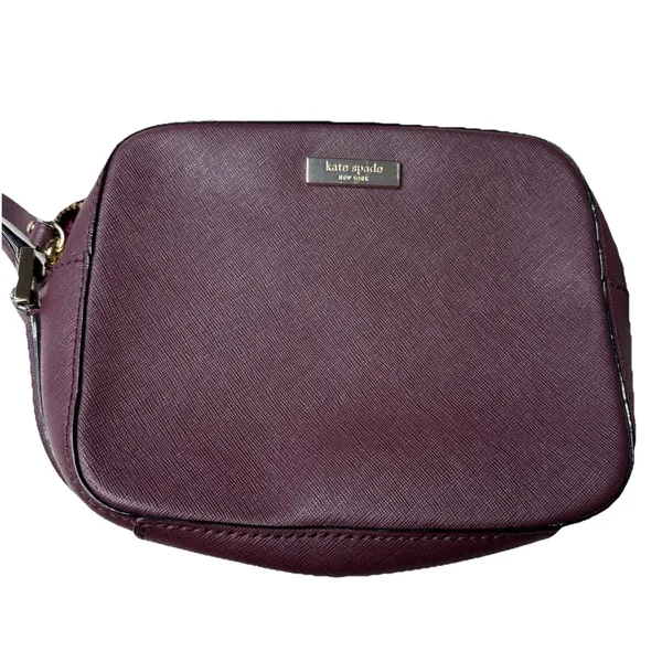 Kate Spade Newbury Lane Cammie Crossbody Purse Plumberry Saffiano Leather - Image 2