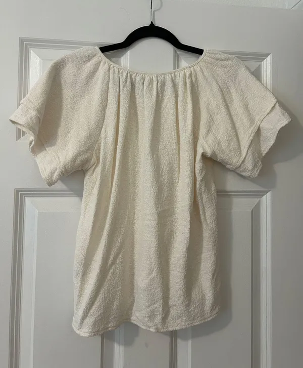 Madewell White Blouse Short Sleeve - Image 3
