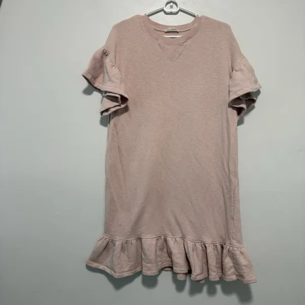 Ulla Johnson Tillie Pink Sweatshirt Ruffle‎ Trim Dress Size Large - Image 2