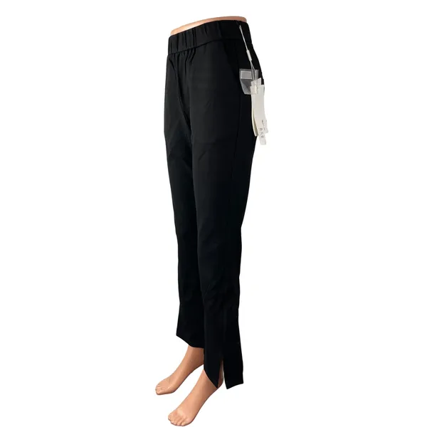 NEW Spring Women's Black High Rise Pull On Slit Flared Trousers Pants Size 28 - Image 2