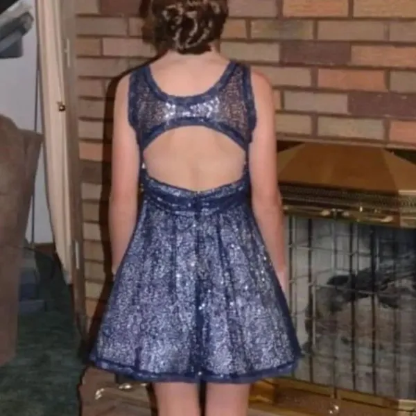 B darlin sequin dress mini dress formal homecoming high school size 1/2 XS - Image 2