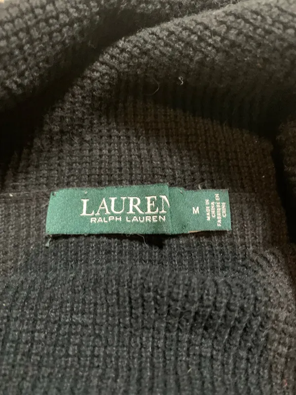 LAUREN RALPH LAUREN Waffle Knit Cowl Neck Sweater Womens M - Image 4