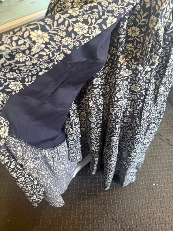 MELLODAY Navy & White Floral Tie-Waist Midi Dress - Image 5