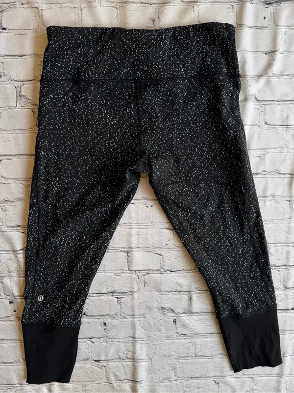 Lululemon Rebel Runner Crop Leggings Zip Leg Wide Waist Size 12 Black Running - Image 12