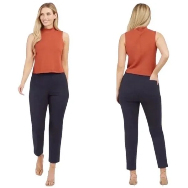 NWT spanx polished ankle slim navy pants‎ M - Image 2