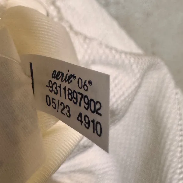 Aerie Real Good White Waffle Textured Side Tie Cheekiest Bikini Bottom Small NWT - Image 5