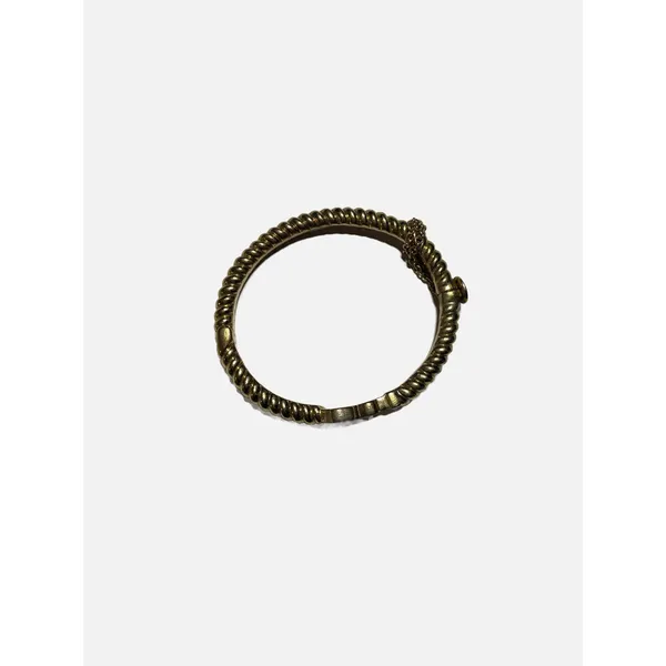 Coach Anchor Bangle Women OS Gold Crystal Pave Twisted Rope Nautical Preppy - Image 4