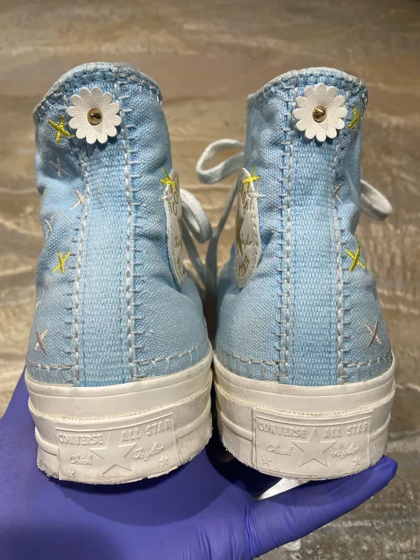 Converse All Star Chuck Taylor High Top Light Blue Sneakers Women’s 6.5 - Image 6