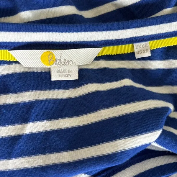 Boden Imogen Jersey Striped Dress Sz 2r‎ Navy Nautical Lagenlook Seersucker - Image 4