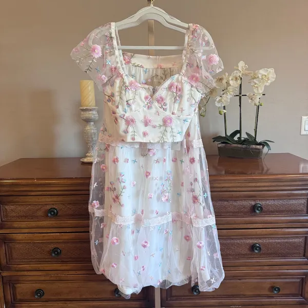 Altar’d State Ambrose Floral Embroidered Top & Skirt Set NWT Small - Image 2