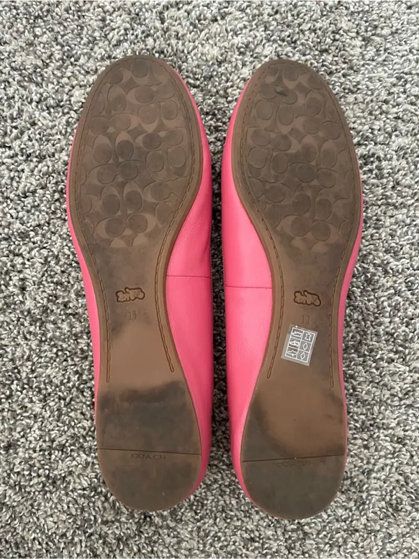 Women’s Coach Alina Leather Ballet Flats Shoes Pink Size 11 - Image 8