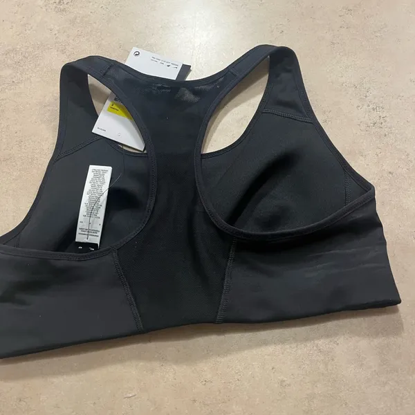 Nike Black Sports Bra with White Swoosh - Image 2