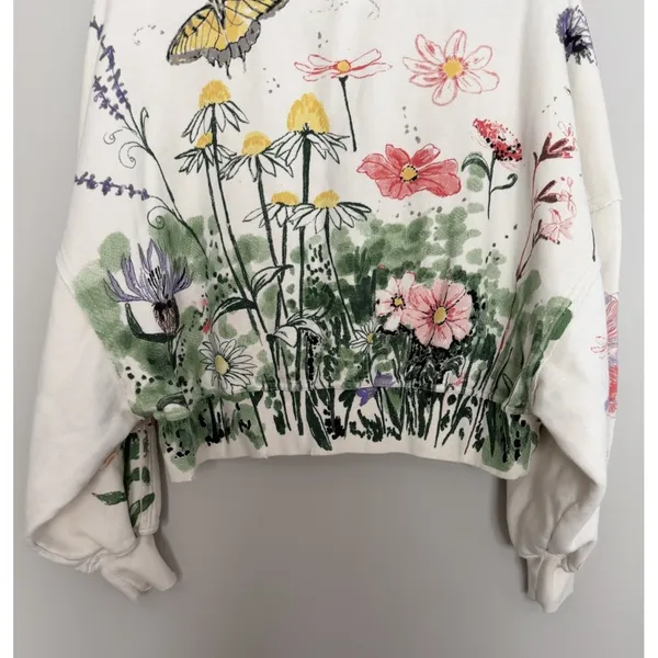 Free People Gaia Sweatshirt Floral Combo Women's Size XS - Image 6