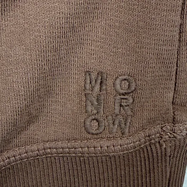 MONROW HT1170-1 Brown Cotton Pullover Hoodie Sweatshirt XS NEW - Image 4