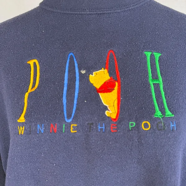 Vintage Disney Winnie the Pooh Sweatshirt XL Navy‎ Blue Brazos Sportswear USA - Image 2