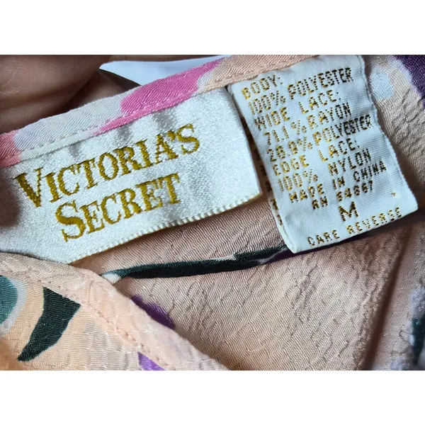 Victoria’s Secret Chiffon Chemise Babydoll Slip Dress Nightgown Lace medium 90s - Image 6