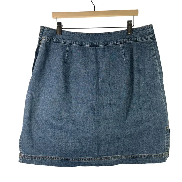 Vtg Cherokee Denim Skort 10 Cotton‎ Medium Wash Blue Mini Skirt Y2K Cottagecore - Image 2