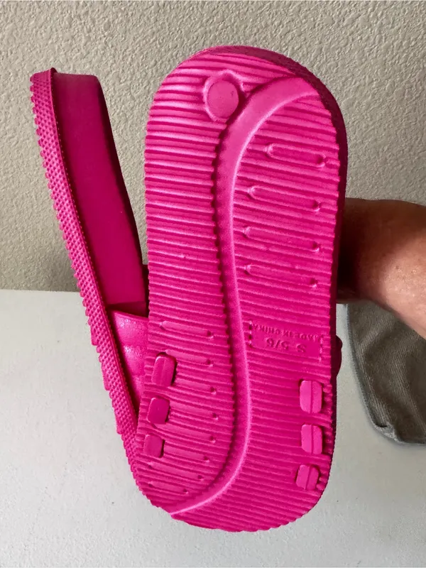 Bright Pink Slide Sandals - Women's Slip-On Comfort - Image 4