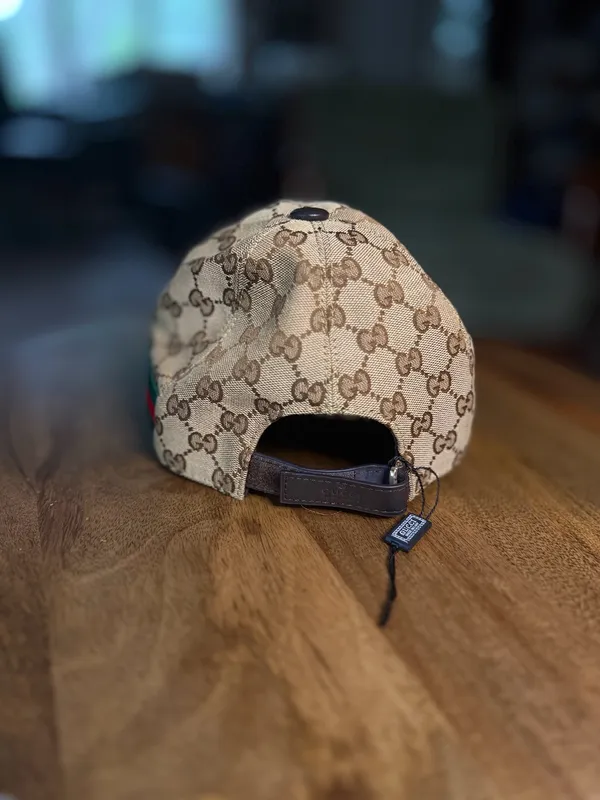 Gucci beige and brown GG monogram baseball cap - Image 3