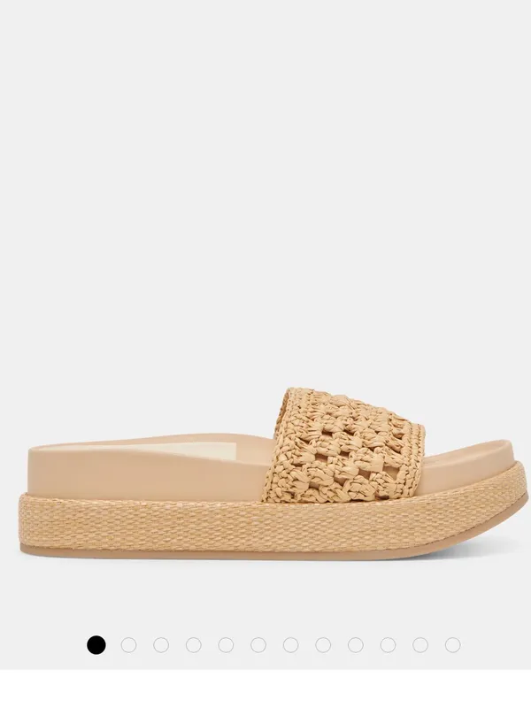 Dolce Vita Sidona Sandals Slides Natural Raffia Women’s 10 $120 - Image 2