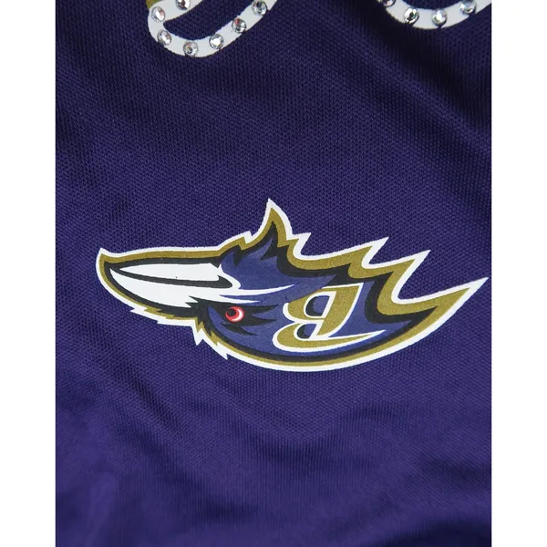 Fanatics Baltimore Ravens Womens Purple Lace Up Rhinestone Jersey Shirt Small - Image 4