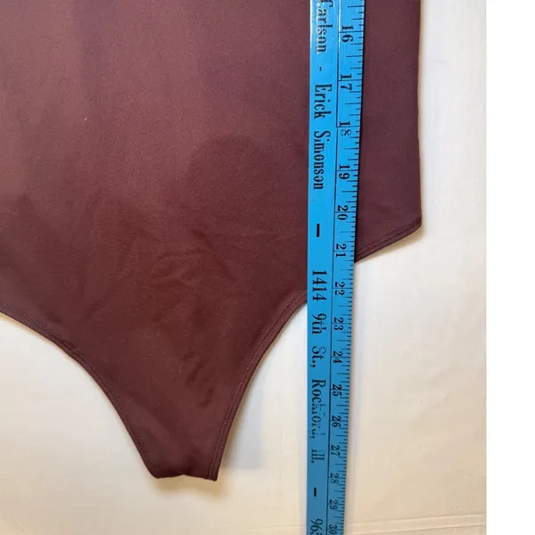 Abercrombie & Fitch Womens Long Sleeve Deep Open Back Bodysuit Brown Medium NWT‎ - Image 7