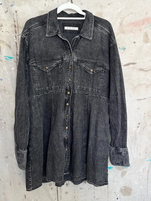 Free People We The Free Sammi Denim Mini Dress - Image 3