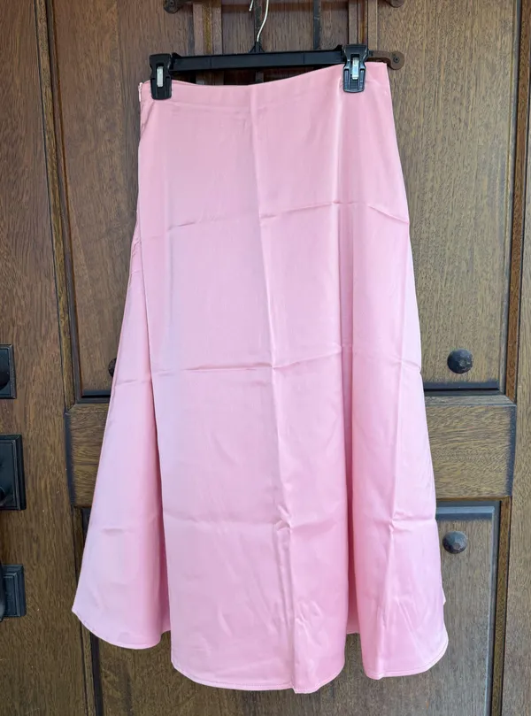 ZARA A-Line Midi Satin Skirt XS - Image 2