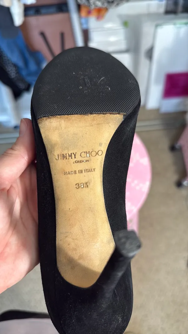 Jimmy Choo Black Suede Heels - Image 7
